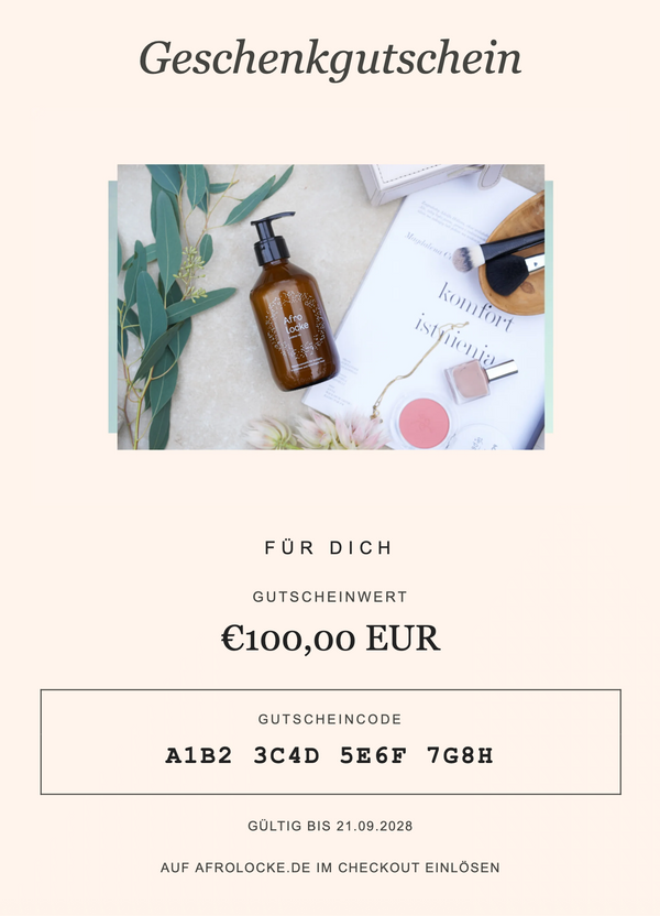 Afrolocke-Geschenkgutschein